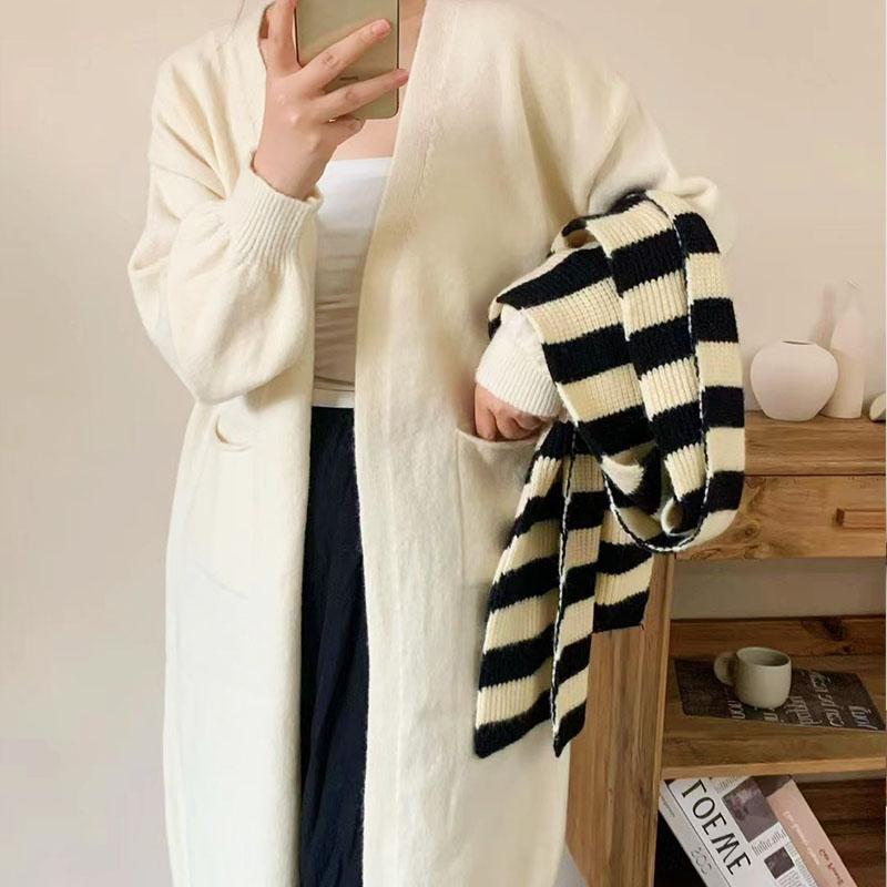 Весенне-осенний женский свитер, кардиган, топы, ленивая мягкая вязаная куртка-кардиган, свободный свитер средней длины