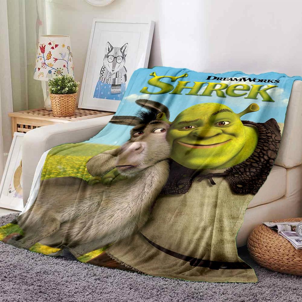 Shrek Theme Printed Blanket - Perfect for Couch, Bed, Travel & Outdoor Use | Machine Washable, Cozy & Durable.