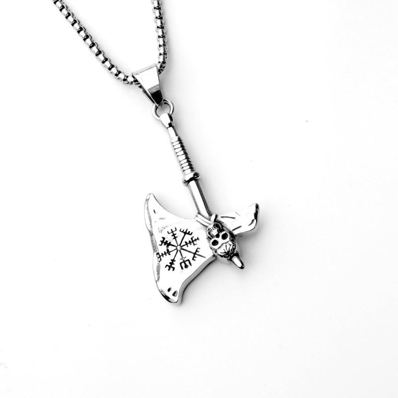 Fashion Titanium Steel Double Snake Pendant Trendy Male Personality Double Snake Wrap Necklace Men