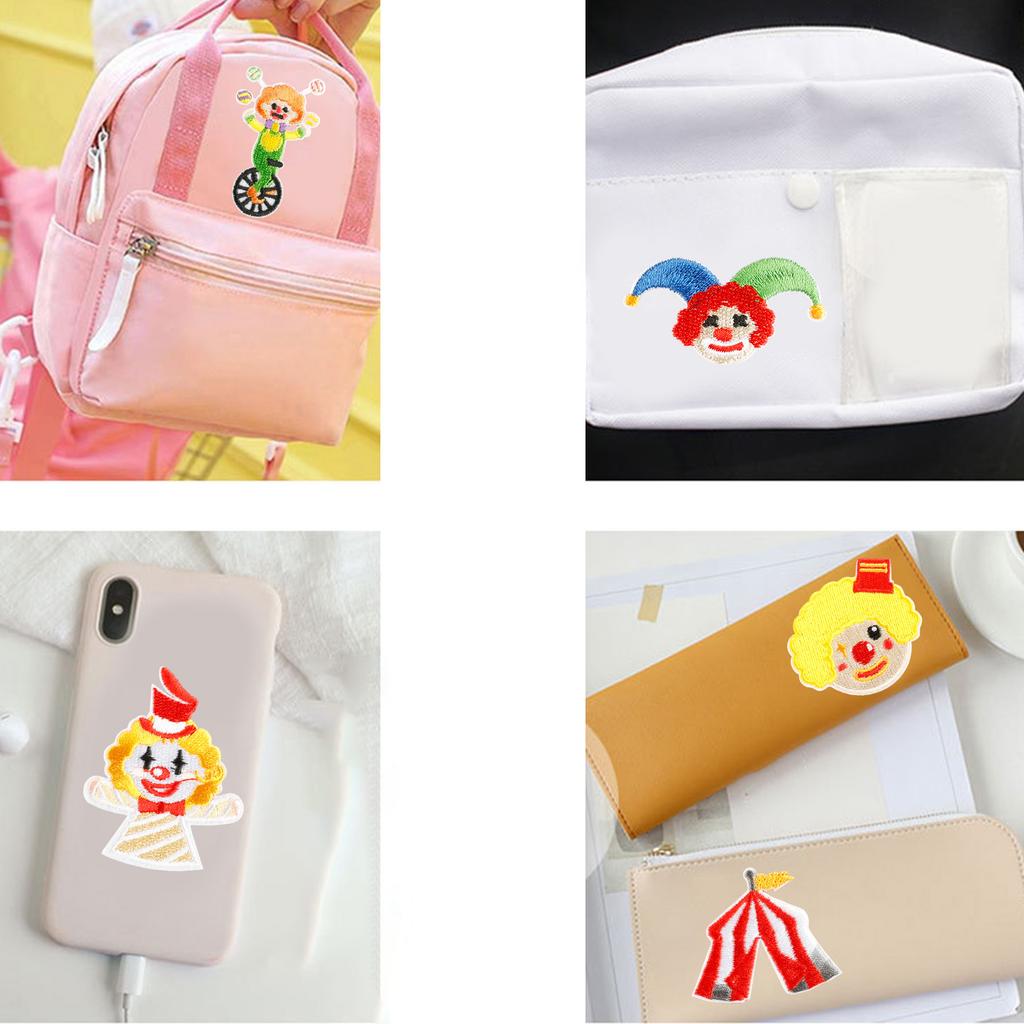5 Pcs Lovely Clown Embroidered Patches Sew On Patches Circus Series Iron On Patches Clothing Patches Sewing Patches