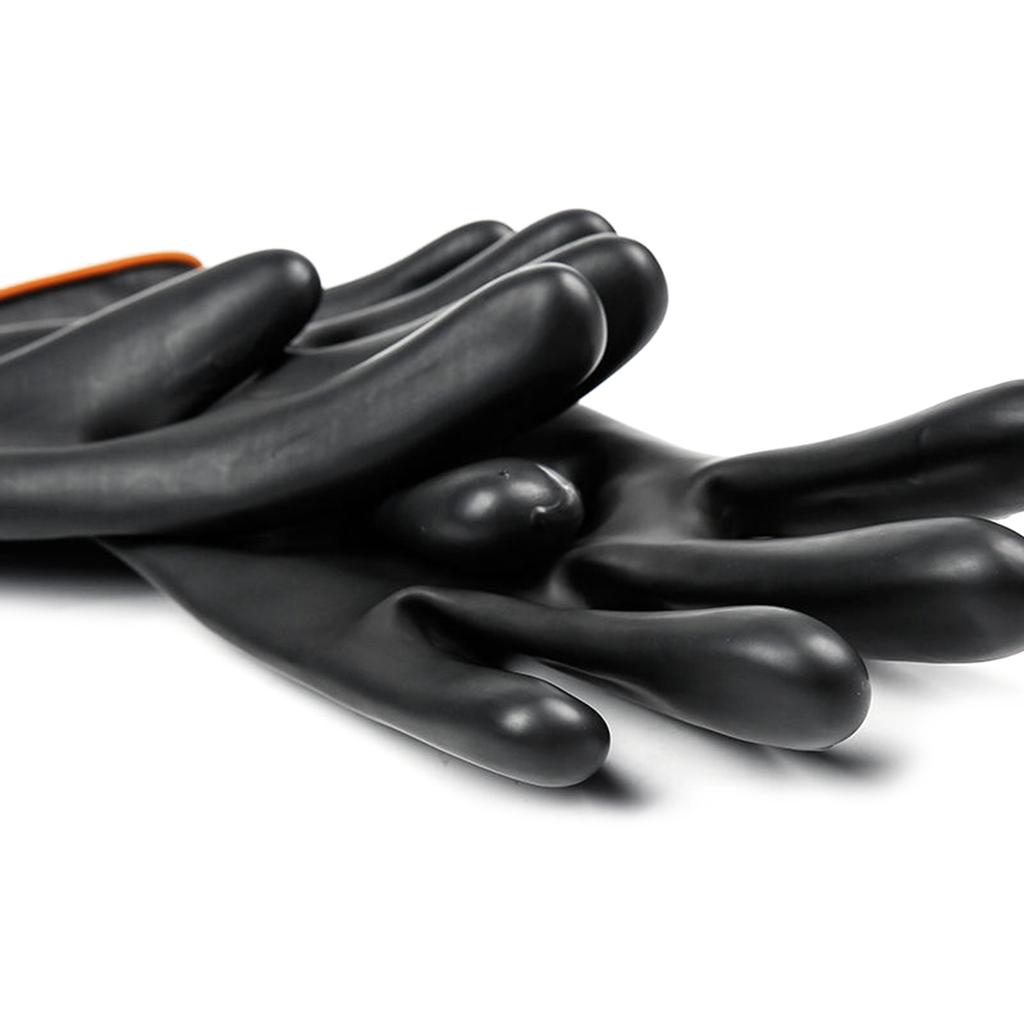 Rubber Chemical Resistant Gloves Reusable Heavy-duty Safety Work Gloves Acid & Alkali Protections Non-Slip Gloves 1 Pair
