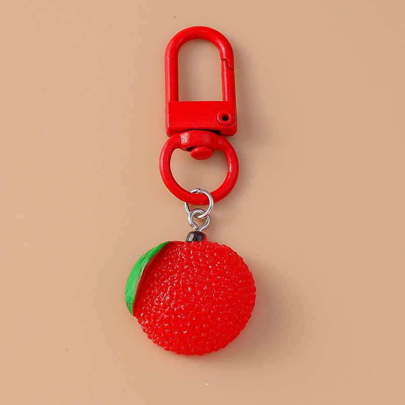 Cute Resin Simulation Fruit Keychain Grape Orange Key Ring Women Girls Handbag Pendants DIY Handmade Jewelry Gift