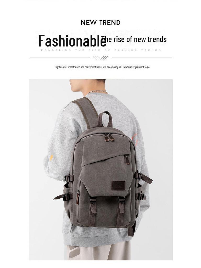 Мужской холщовый рюкзак большой вместимости, сумка для ноутбука 15,6 дюйма для студентов и пассажиров