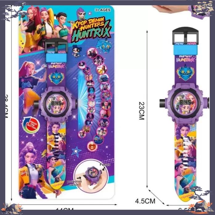 1pcsKids Projector Light Wristwatch K-POP Demon Hunters Electronic Watch Multifunctional Wristband Toy Birthday Gifts