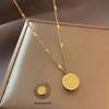 Fu Xi Double-Sided Pendant: Titanium Steel Necklace for Women – Light Luxury Clavicle Chain Design