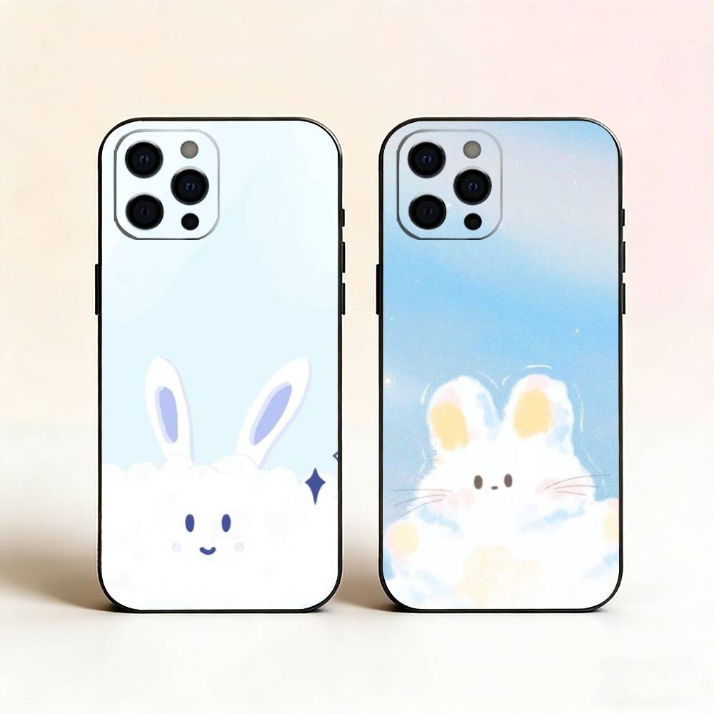 Чехол для телефона 'Облачный Зайчик' Силиконовый Мягкий Для IPhone 17 16 15 14 13 12 11 X XR Plus Pro Max Plus