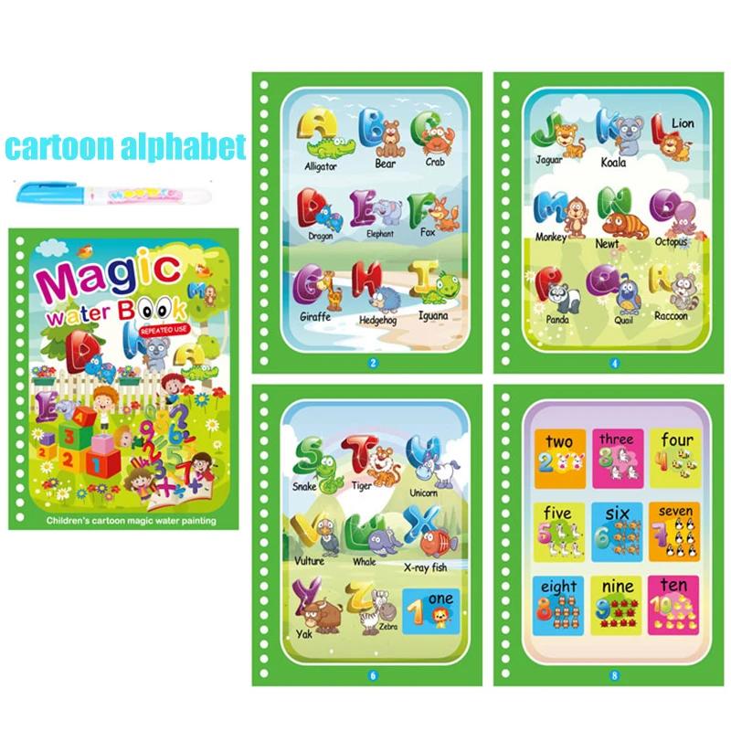 Нетоксичная волшебная водная раскраска с кисточкой, книжка-раскраска для детей от 2 до 4 лет, развивающая игрушка, детские игрушки Монтессори