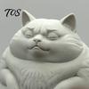 Handmade Craft Supplies for Adults Fat Cat Figurine, Cute Lazy Desk Car Decor with Solid Base, Healing Atmosphere Room Mini Calming Statue Office, 3D