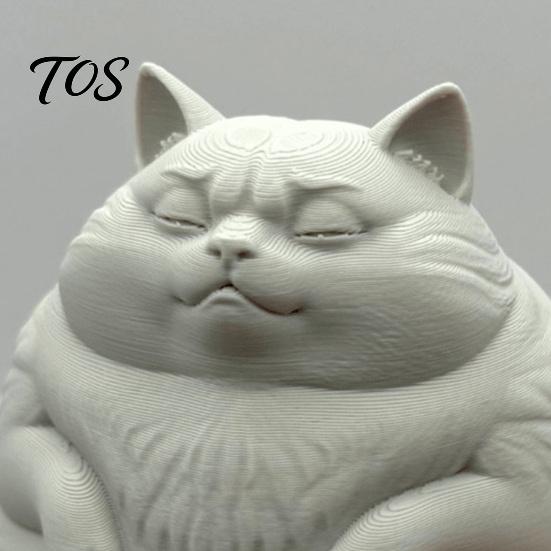 Handmade Craft Supplies for Adults Fat Cat Figurine, Cute Lazy Desk Car Decor with Solid Base, Healing Atmosphere Room Mini Calming Statue Office, 3D