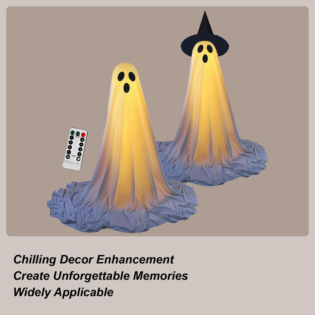 Light Up Ghost Halloween Decorations Spooky Ghost With Remote Control String Light Eerie Home Accents For Festival Holiday