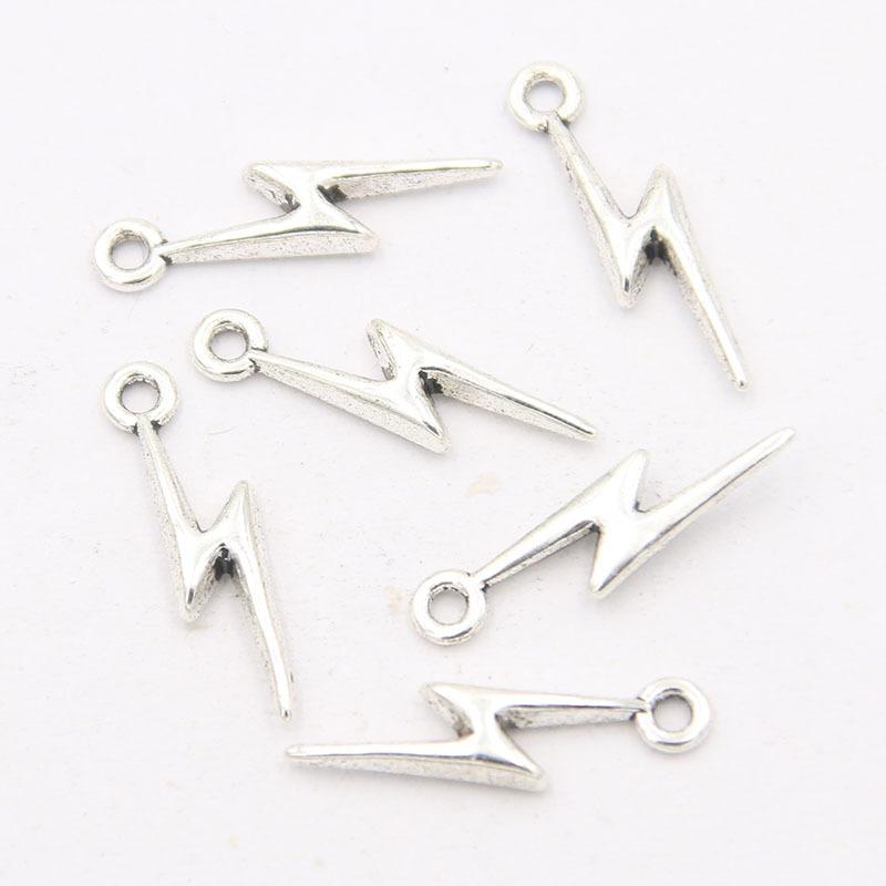 DIY Zinc Alloy Mini Lightning Charm Pendant Earrings Hair Accessories