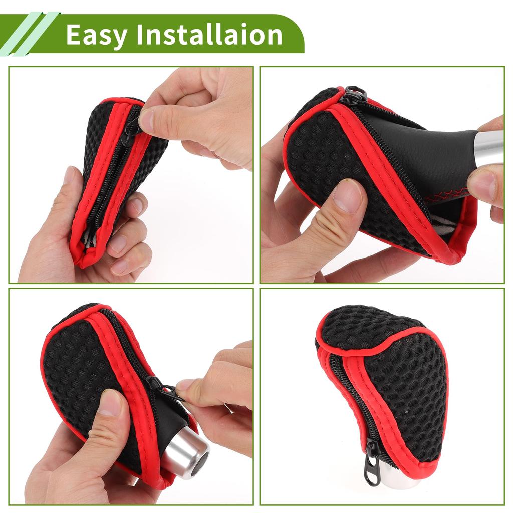 HOPESPANNER Universal Gear Shift Knob Cover Stick Shift Handle Protector Manual Fabric 1 Pc Anti Slip Dark Brown