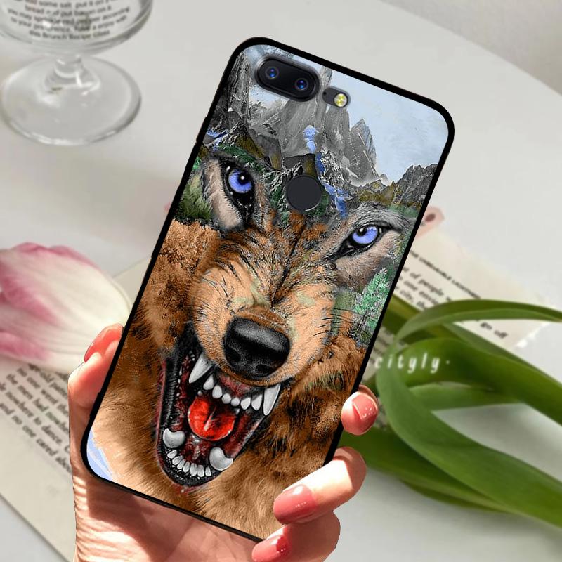 For OnePlus 5T Case 5 T Soft Silicone Cool Animal TPU Black Covers For One Plus 5T A5010 Bumper Color Printing Protective Shell