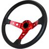 Дрифтовый руль с глубокой ступицей, 6 болтов, нескользящий кожаный и алюминиевый игровой руль с кнопкой сигнала для гонок/симулятора вождения автомобиля/JDM