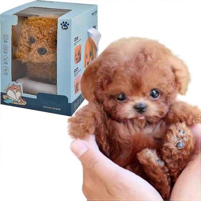 Мой реалистичный щенок-робот, щенок-робот, который ведет себя как настоящая собака, милый мягкий щенок-робот, который ходит и лает(коричневый)