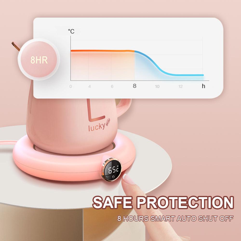 USB-подогреватель кружек для кофе, чая, молока, воды, напитков, 3-х скоростной светодиодный дисплей, электрическая грелка для напитков для домашнего офиса, использования на рабочем столе