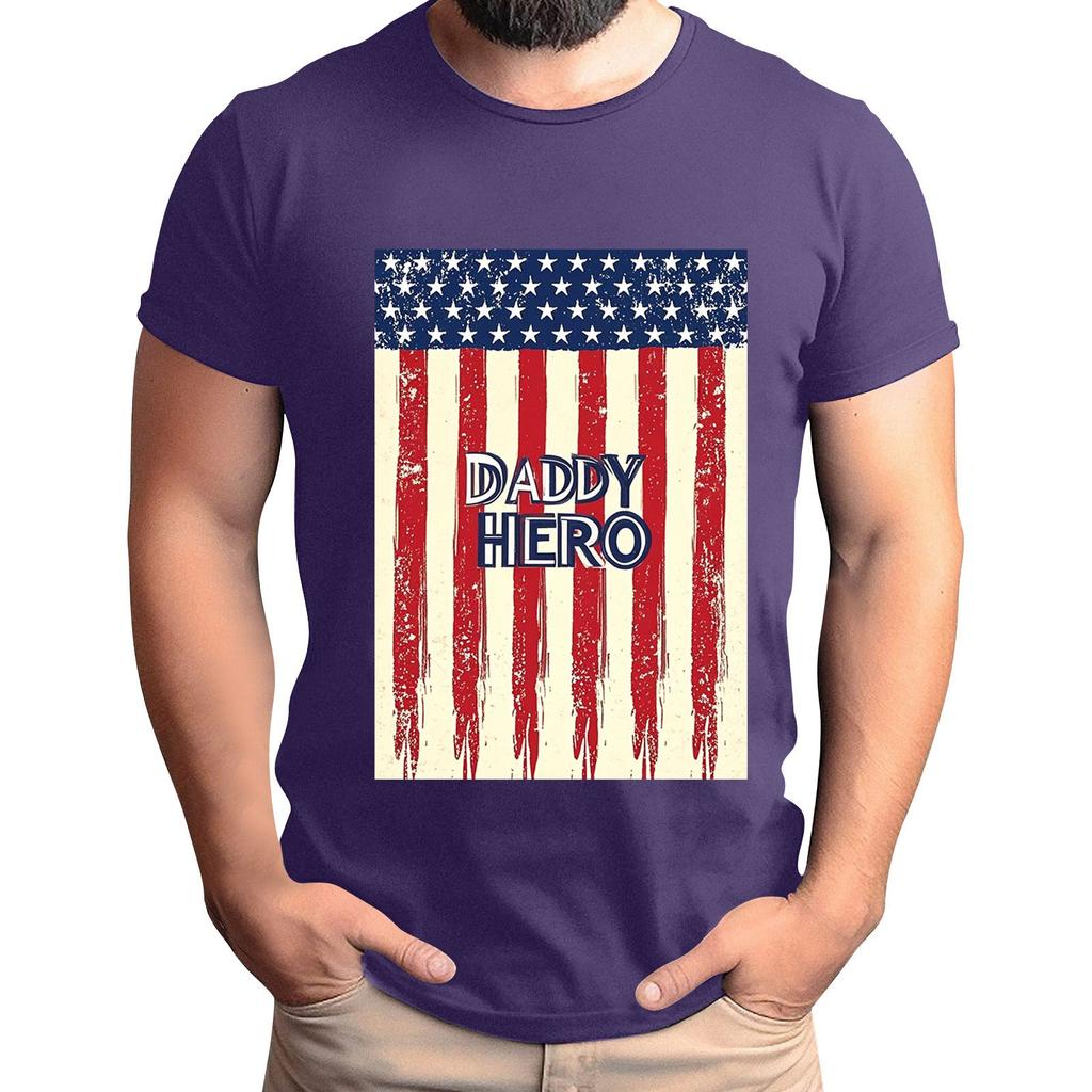 Мужская футболка с принтом флага ко Дню отца, мужской свободный повседневный топ с коротким рукавом