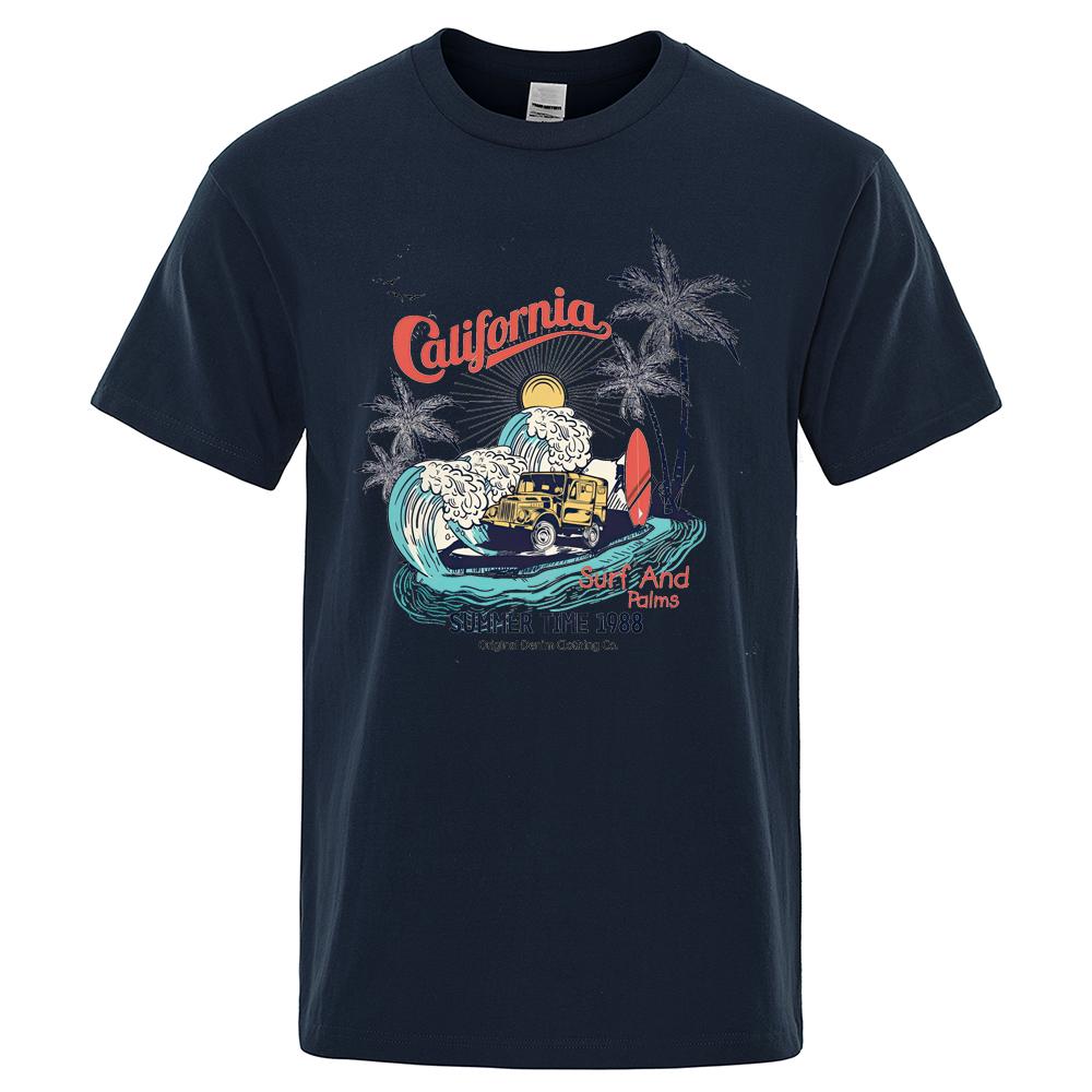 Футболка California Summer Time 1988 с принтом для мужчин и женщин, повседневная, свободная, хлопковая, удобная, мягкая, свободного покроя, мужская футболка большого размера