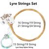 Lyre Harp Lyre Strings Shiny Color 15-24 String Brass