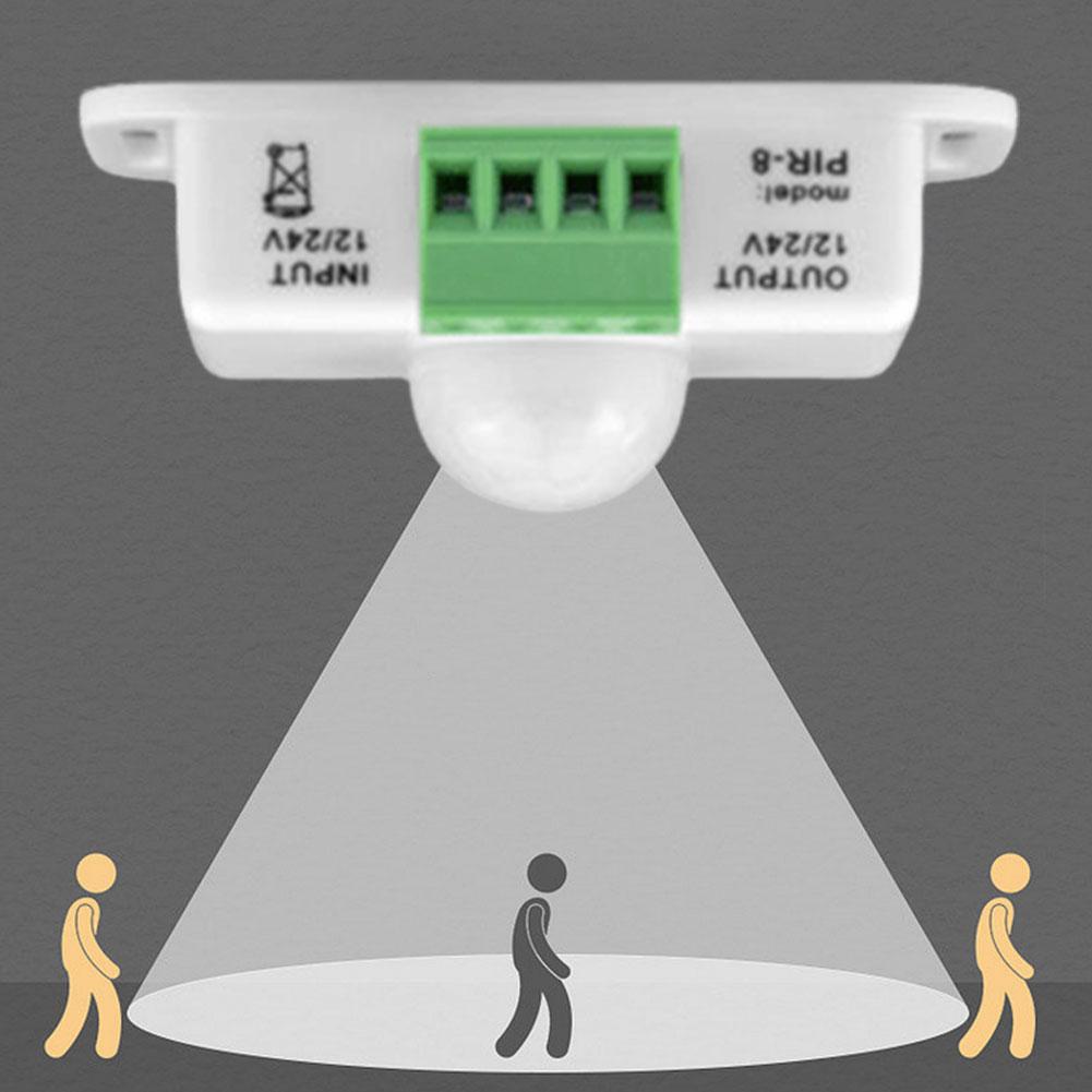 DC 12V 24V 6A Infrared PIR Motion Sensor Detector Switch Automatic Adjust Infrared PIR Motion Sensor Switch for LED Strip Light