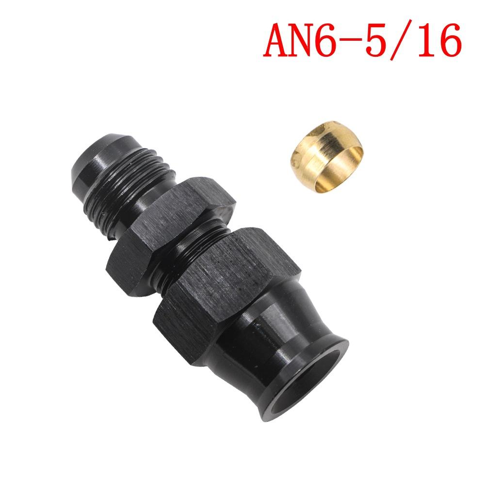 1 шт. Прямой AN6 Male на 5/16" AN6 Male на 3/8" Трубка шланга Адаптер для топливной трубы Жесткий шланг Алюминий Черный Анодированный
