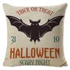 Halloween Pillow Cover Linen Pumpkin Text Sofa Cushion Cover Home Living Room Waist Cushion