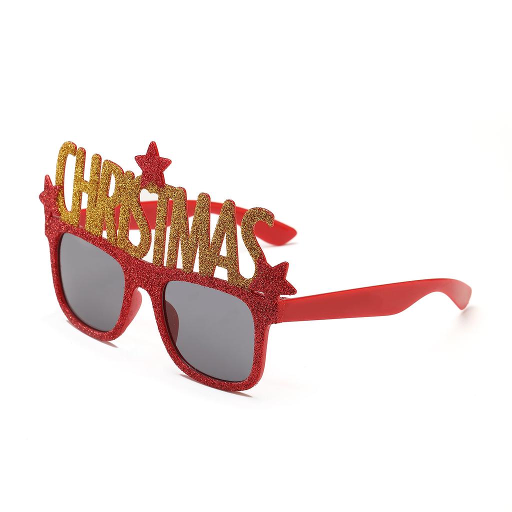 Очки Sd Веселого Рождества Забавная личность Красные рога Солнцезащитные очки, Соответствующая одежда Рождественская елка