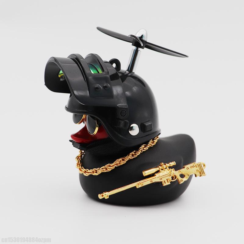 Motor Accessories Yellow Duck with Helmet for Bike Without Lights Auto Car Accessories Duck In The Car Car Interior Decoration