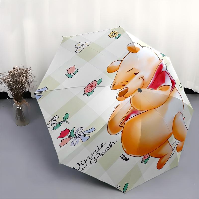 Winnie The Pooh, Honey Pot Automatic Opening and Closing Umbrella, Compact Travel Umbrella, Lightweight and Portable, Suitable for Beach Com