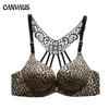 Women's Bra Front Buckle Underwear Lace Sexy Leopard Print No Underwire Beauty Back Bra