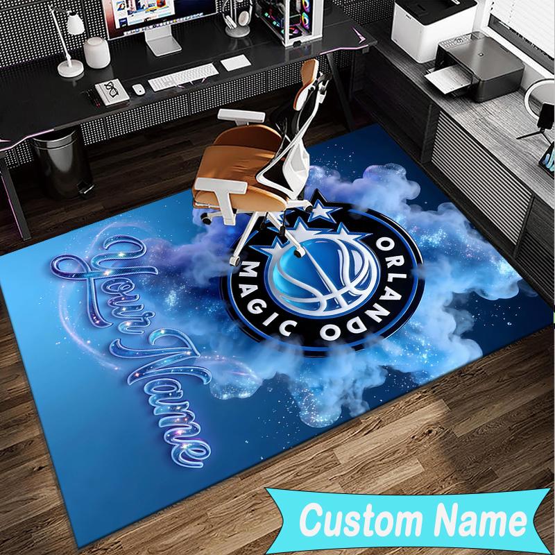 Custom Name Rug Orlando basketball Team Area Rug Suitable for Indoor And Outdoor,Carpets for Homes, Offices,Living Rooms,Home Decor,Christmas Gift
