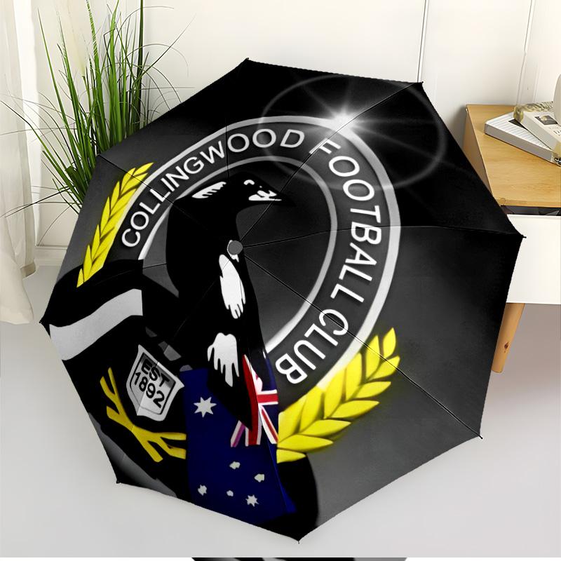 Зонт-трость с автоматическим открытием/закрытием Collingwood Magpies, Портативный складной зонт, для улицы, поездок на работу, походов, Идеальный подарок на день рождения