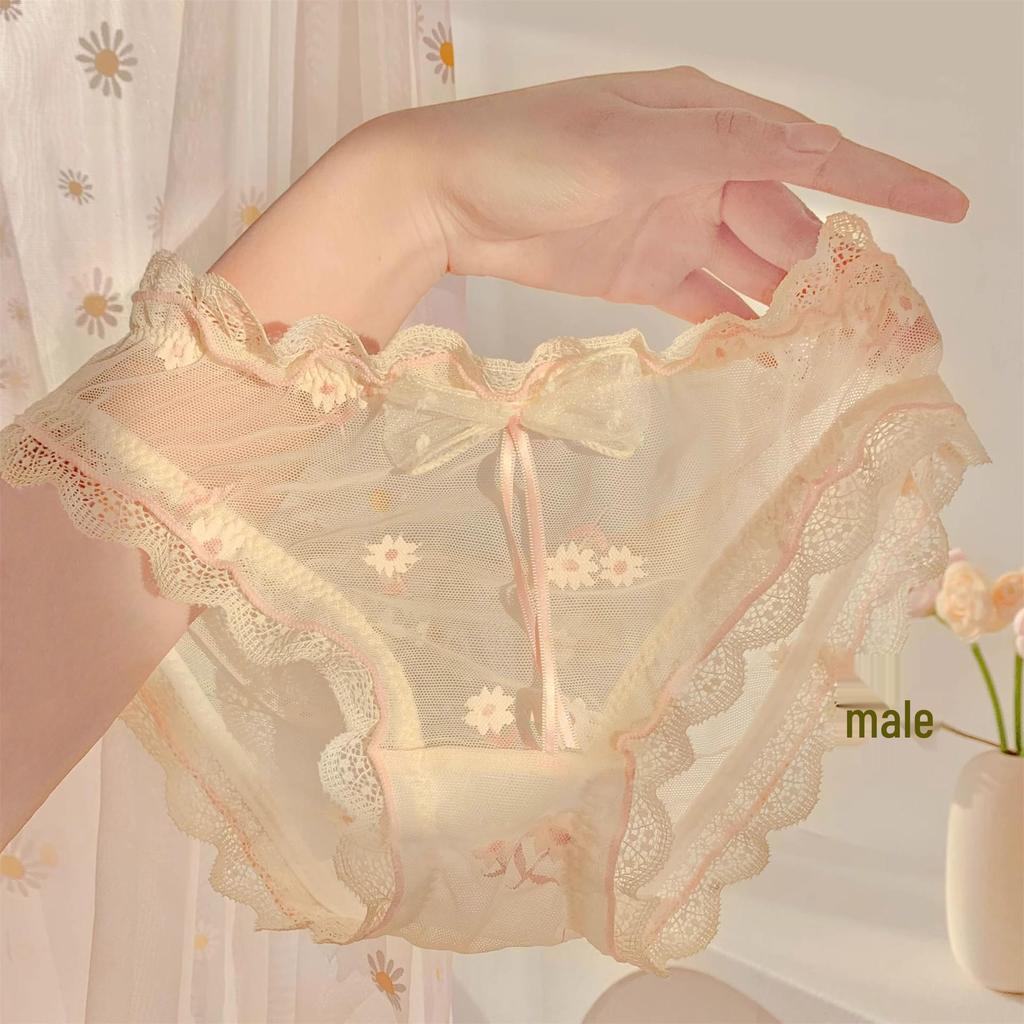 Pure Desire Daisy Lace Mesh Low-Waist Triangle Panties