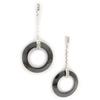 Les Trésors De Lily [K6674] - Серебряные серьги "Сисси" черная серебряная керамика (родиевое покрытие) - 43х20 мм