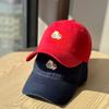 Cute Japanese-style retro puppy embroidered soft-brim baseball cap for women with large head circumference, makes the face look smaller, wide-brimmed