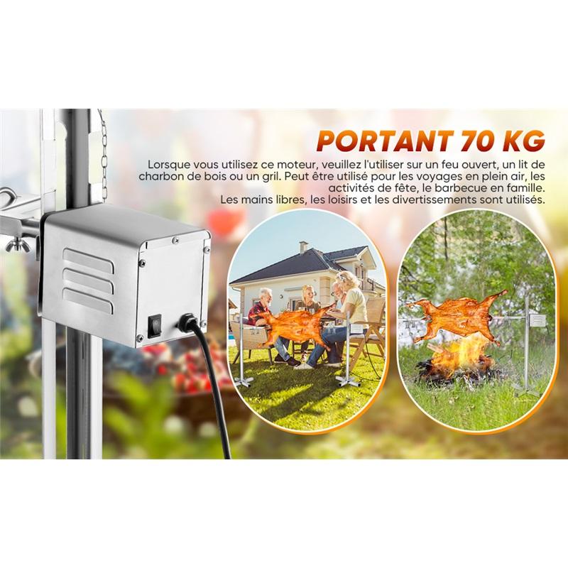 Электрический мотор для вертела-гриля Коза Свинья Курица Барбекю Вертел Вращающийся Вертел Наружные Аксессуары для Барбекю SP-S40 Нержавеющая Сталь