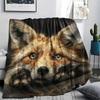 Black Fox pattern Flannel Blanket, High quality Comfortable for All Seasons, Home Decor, Warmth and Comfort, Perfect for Gifts.