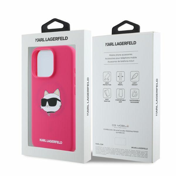 Karl Lagerfeld Klhmp16Xschpplf Iphone 16 Pro Max 6.9 Fuksja/Fuschia Hardcase Silicone Choupette Head Print Magsafe