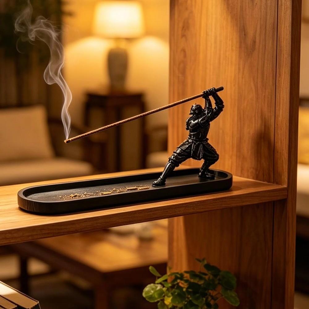 Zen Style Incense Burner with Ash Catcher Novelty Incense Stick Holder Desktop Decor