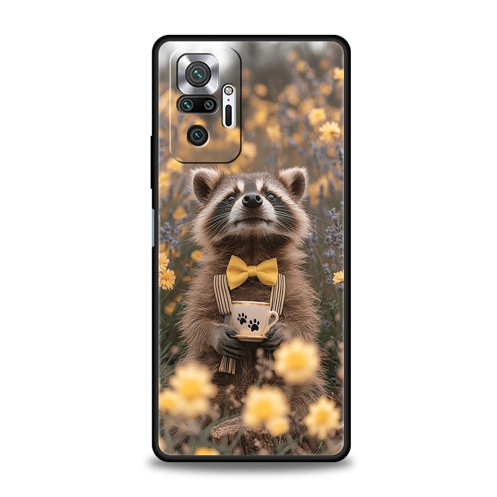 Mapache Phone Case Cover for Redmi 14C 10C Note 15 14 13 12 10 11 K40 Pro Plus 5G Soft TPU Shockproof Shell Fundas Capas Coque