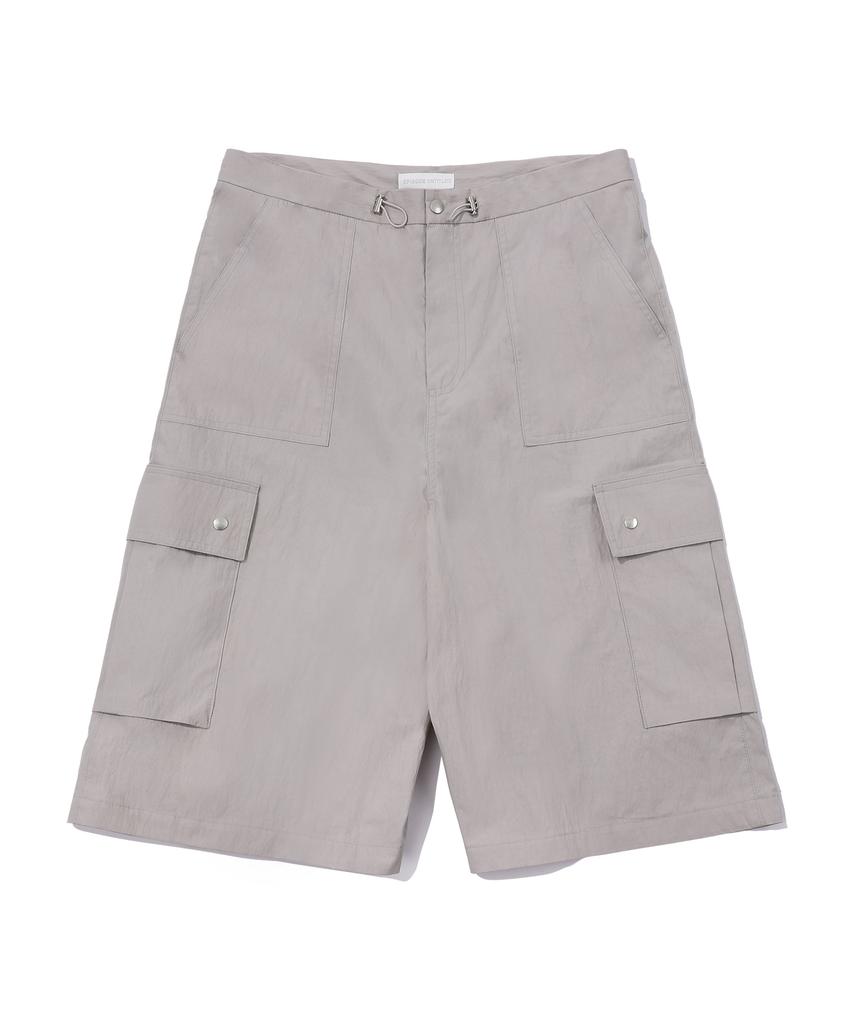 EPISODE UNTITLED String Logo Print Bermuda Cargo Pants_Grey