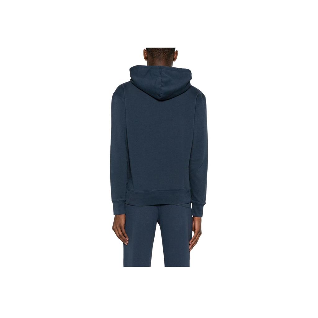 Maison Kitsune SS24 Solid Color Hooded Drawstring Embroidered Sweatshirt Men sweatshirts Dark-Blue LM00706KM0001-P476