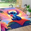 Stitch Sunset Adventure Carpet Rug Soft Washable Antislip Home Living Room Sofa Mats Personalized Christmas Rug