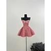 Summer French Prom Gown Ballet Core Mini Plaid Dress Women Gyaru Coquette 2000s Aesthetic Evening Frocks Party Fairy One-Piece