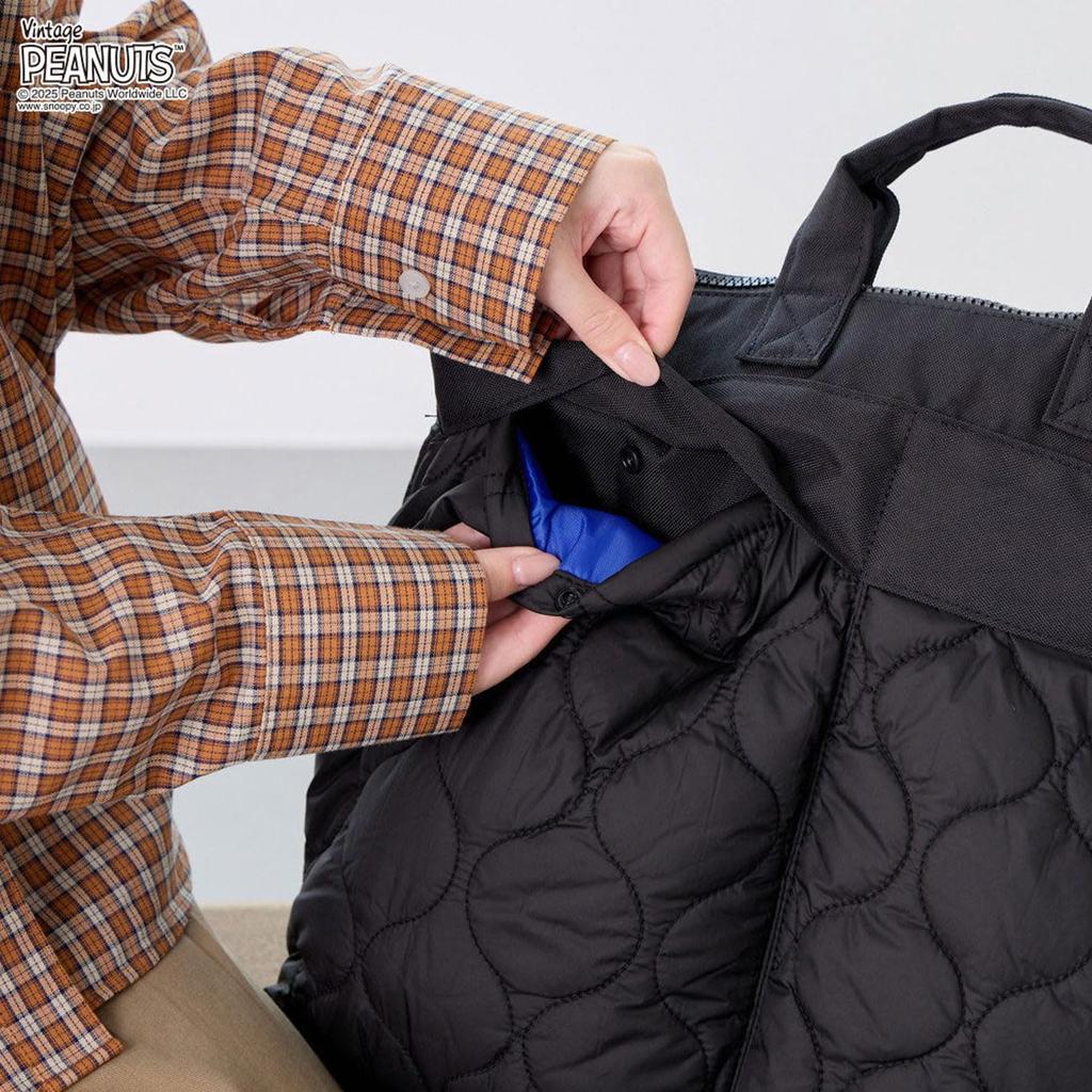 Рюкзак-сумка для шлема Snoopy [Rootote] [Рюкзак] IP. Тео. пыхтеть. Арахис-0R [Черный]