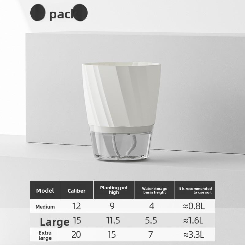 Thickened transparent self-watering green plant pot for home use, suitable for lazy people, high-end indoor green plant vessel