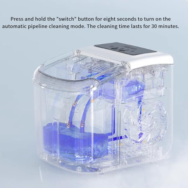 Бытовой автоматический самоочищающийся льдогенератор, бесшумная работа, машина для производства льда, маленький электрический льдогенератор для кубиков льда