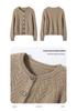 2025 Women's Baby Cashmere Cable Knit Cardigan: Loose, Thick, Versatile Sweater with Round Neck for Autumn/Winter