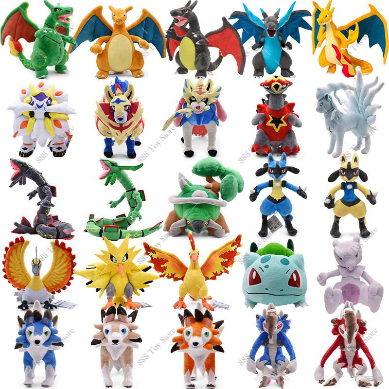 Anime Shiny Charizard Plush Pokemon Toys Cute Mega Evolution X Charizard Articuno Lucario Stuffed Peluche Kids Christmas Gifts