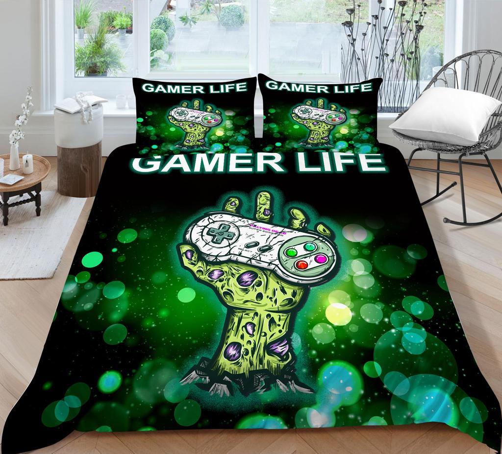 Комплект постельного белья с 3D игровой мышью, игровой плеер, пододеяльник, односпальная/двуспальная кровать, полноразмерная молния, мягкое и удобное украшение для дома